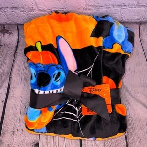 Disney STITCH Pumpkin & Vampire Halloween Soft Plush Throw Blanket 60 X 70” NEW